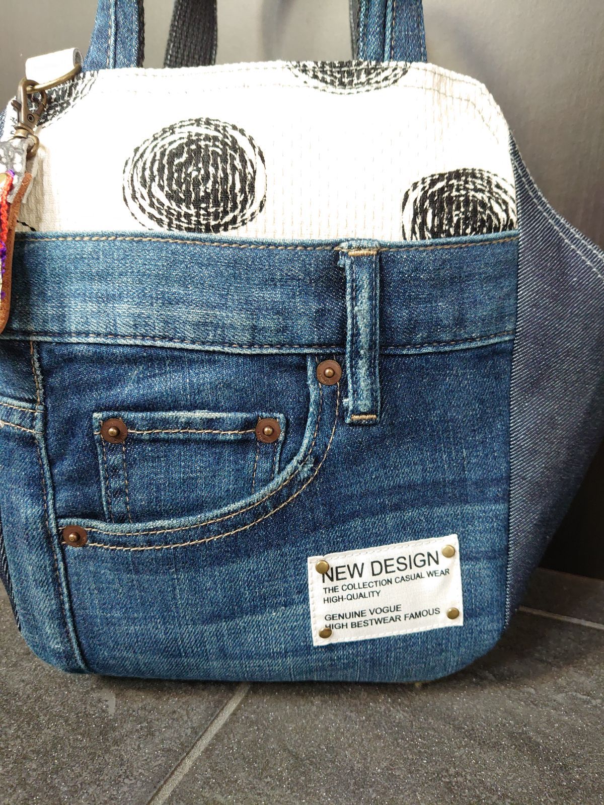 ALL DENIM  ✨BIG サイズ✨デニムトート　男女兼用　デニムリメイク デニムリメイク デニムトート アップサイクル インディゴ