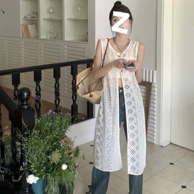 Rene ルネ　新品未使用　ロングジレ　ワンピースにも！ シアーニットロングワンピース＜大きいサイズ有＞シックスタイル