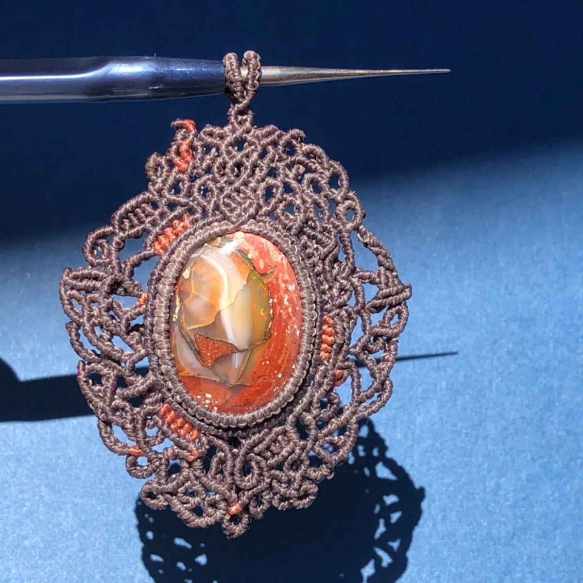 カンテラオパールのマクラメネックレス カンテラ オパール