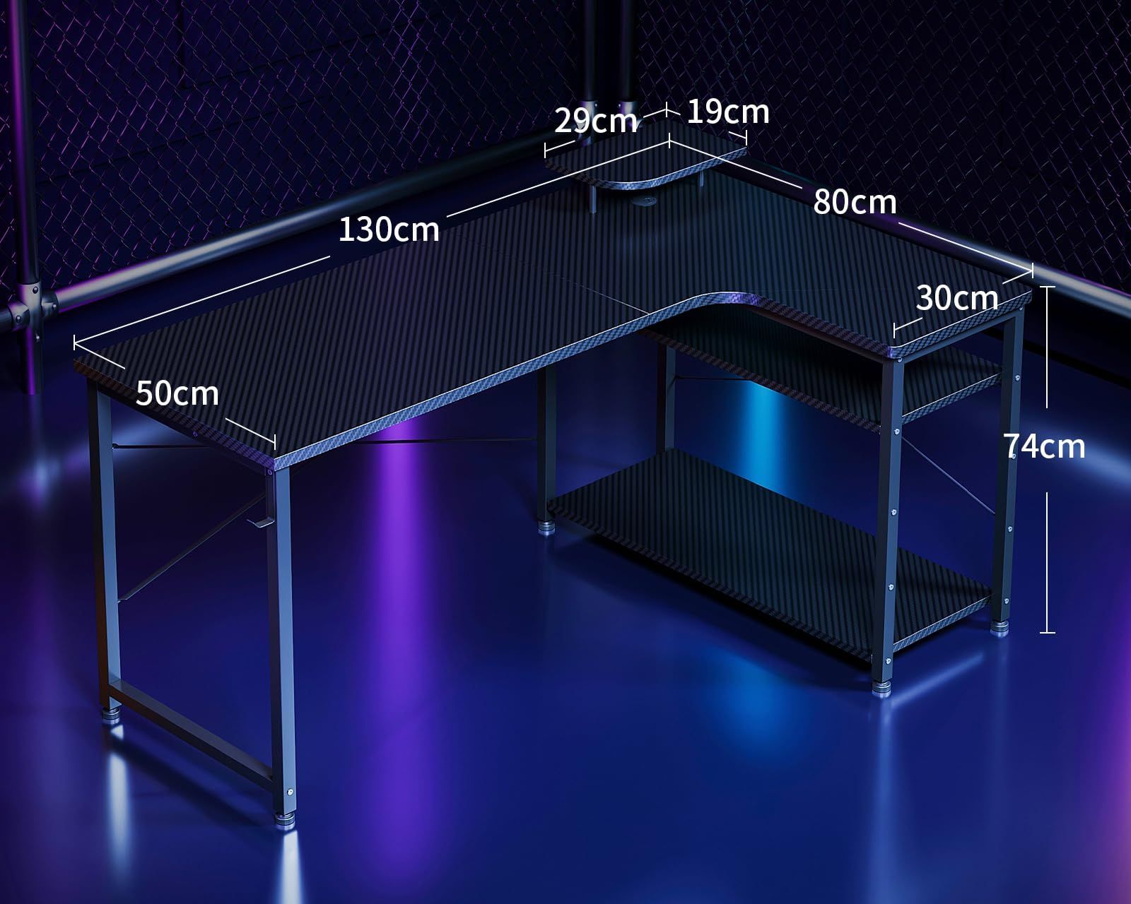 新着商品 作業机 L字型 子 在宅勤務 ワークデスク ゲームデスク オフィスデスク 棚付き desk 組立簡単 pcデスク 机 デスク カーボンブラック l字デスク 幅130 パソコンデスク 右棚 ゲーミングデスク ODK MARWIL-DEMENAGEMENTS_CH