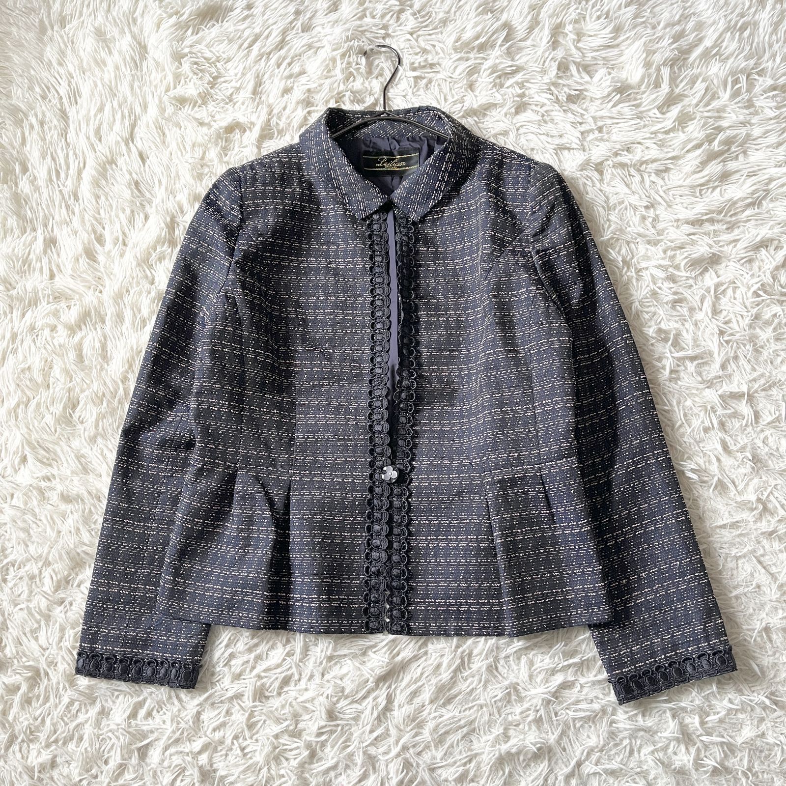 Leilian レリアン セットアップスーツ フォーマル ネイビー系 13号 XL相当