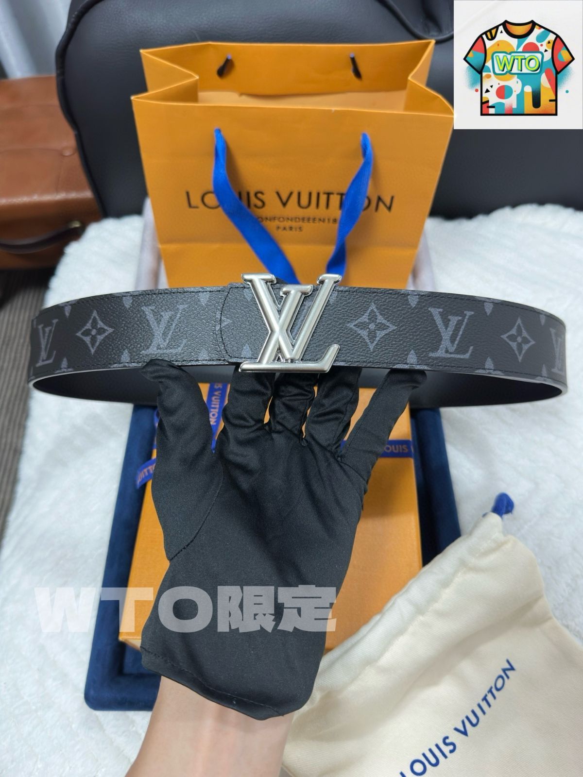 今日WTO】Louis Vuitton モノグラムブラックベルト M8846-CC48