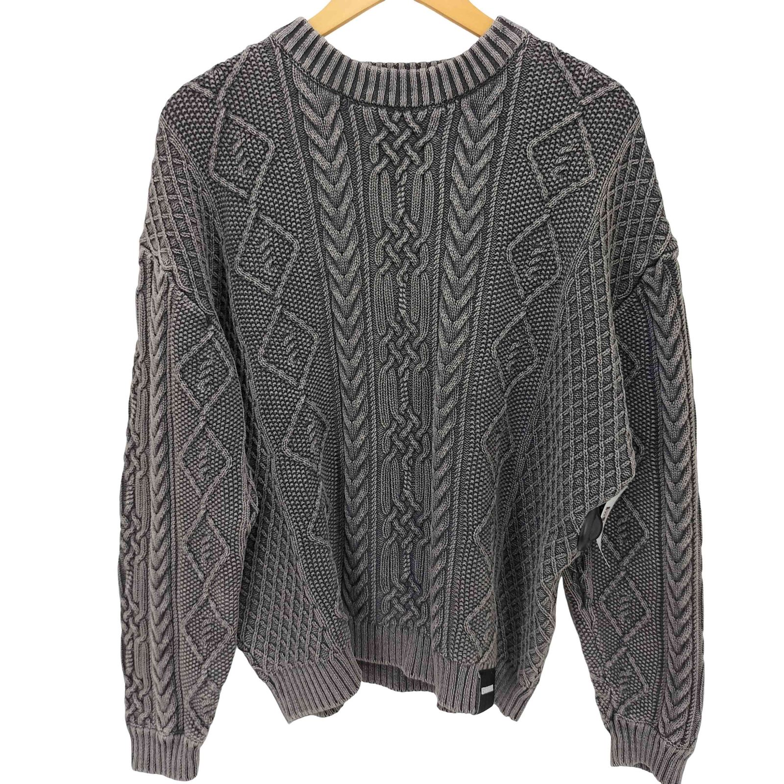 ネイバーフッド NEIGHBORHOOD 24AW WASHED CREWNECK CABLE SWEATER