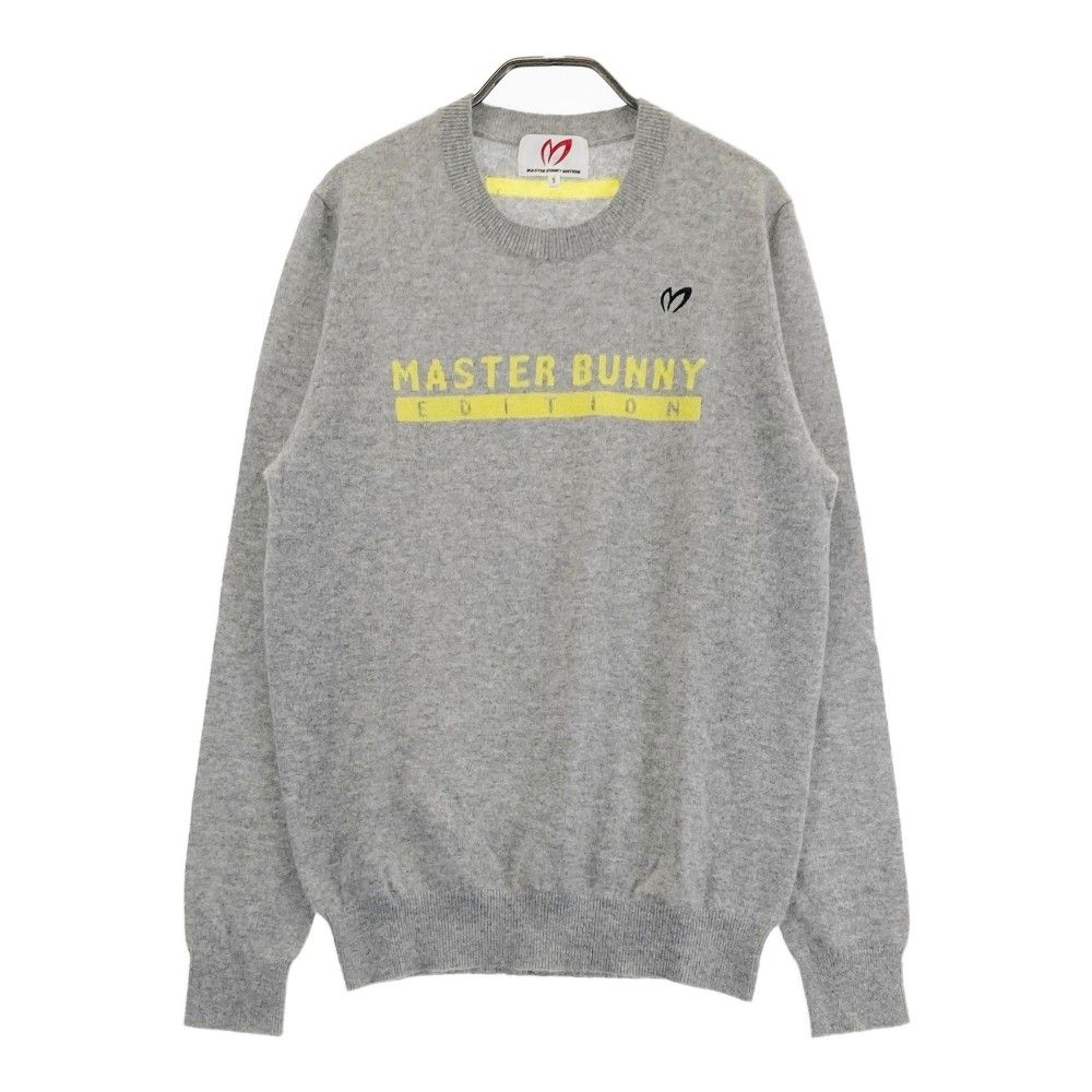 サイズ：5 MASTER BUNNY EDITION マスターバニーエディション  カシミヤ混 ニットセーター  グレー系 [240101417844] ゴルフウェア メンズ ストスト サイズ：5 MASTER BUNNY EDITION マスターバニーエディション