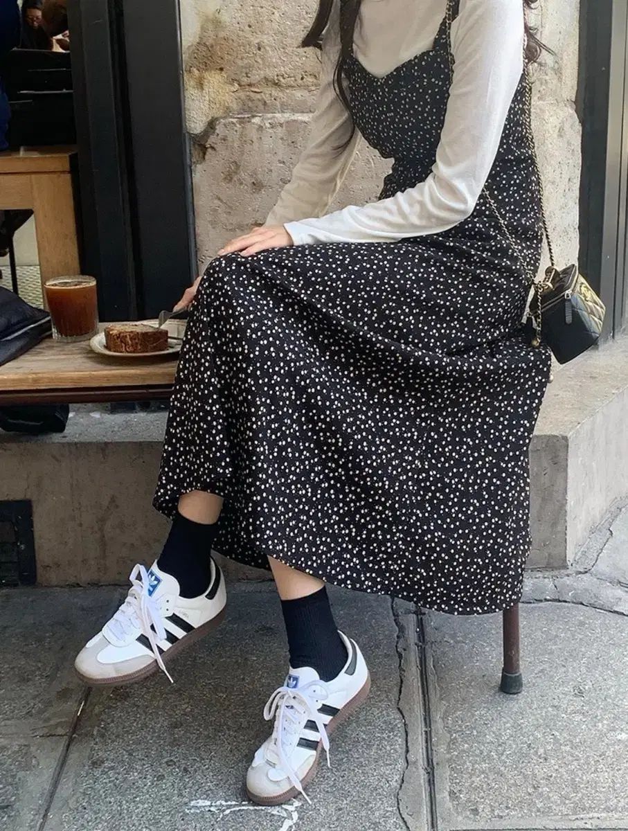 フラワー ビスチェ ロングドレス ブラック