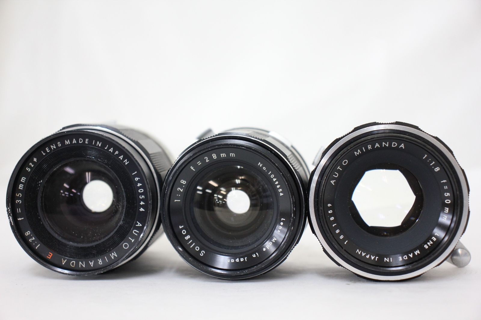  品 ミランダ Miranda T AUTO E 35 mm F 2.8 50 1.8 Soligor 28 ボディレンズセット 2851 一眼レフカメラ(フィルム) フィルムカメラ