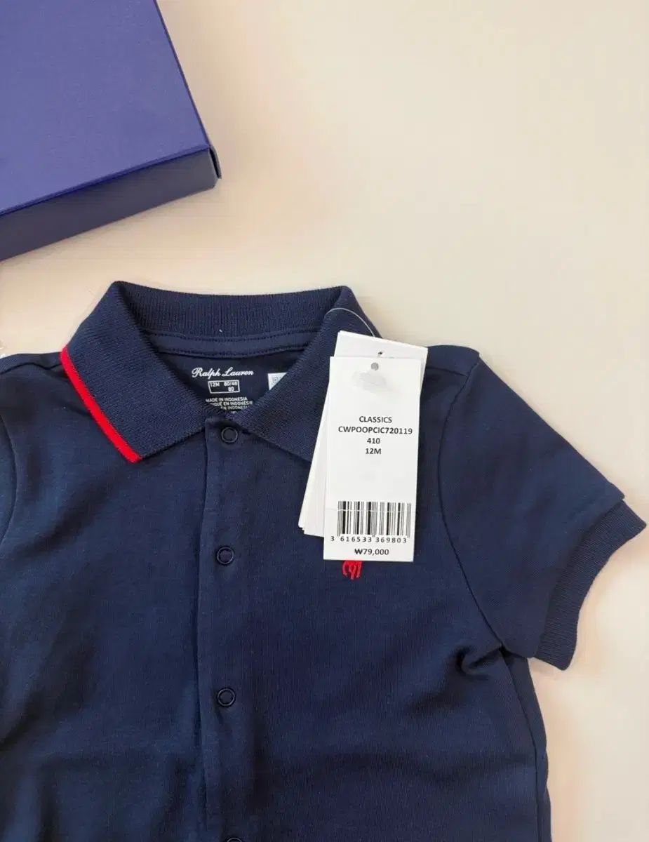  ポロラルフローレン ベビー ボディスーツ ネイビー 12 M ツーウェイ ドレスオール ベビー服(~95cm)