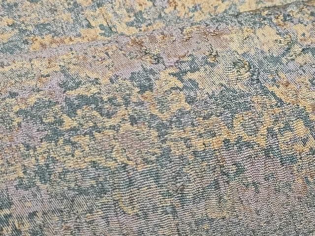 平和屋着物○野の陶人 加藤唐九郎 陶彩染 膨れ織り 小紋 霞文 反端付き