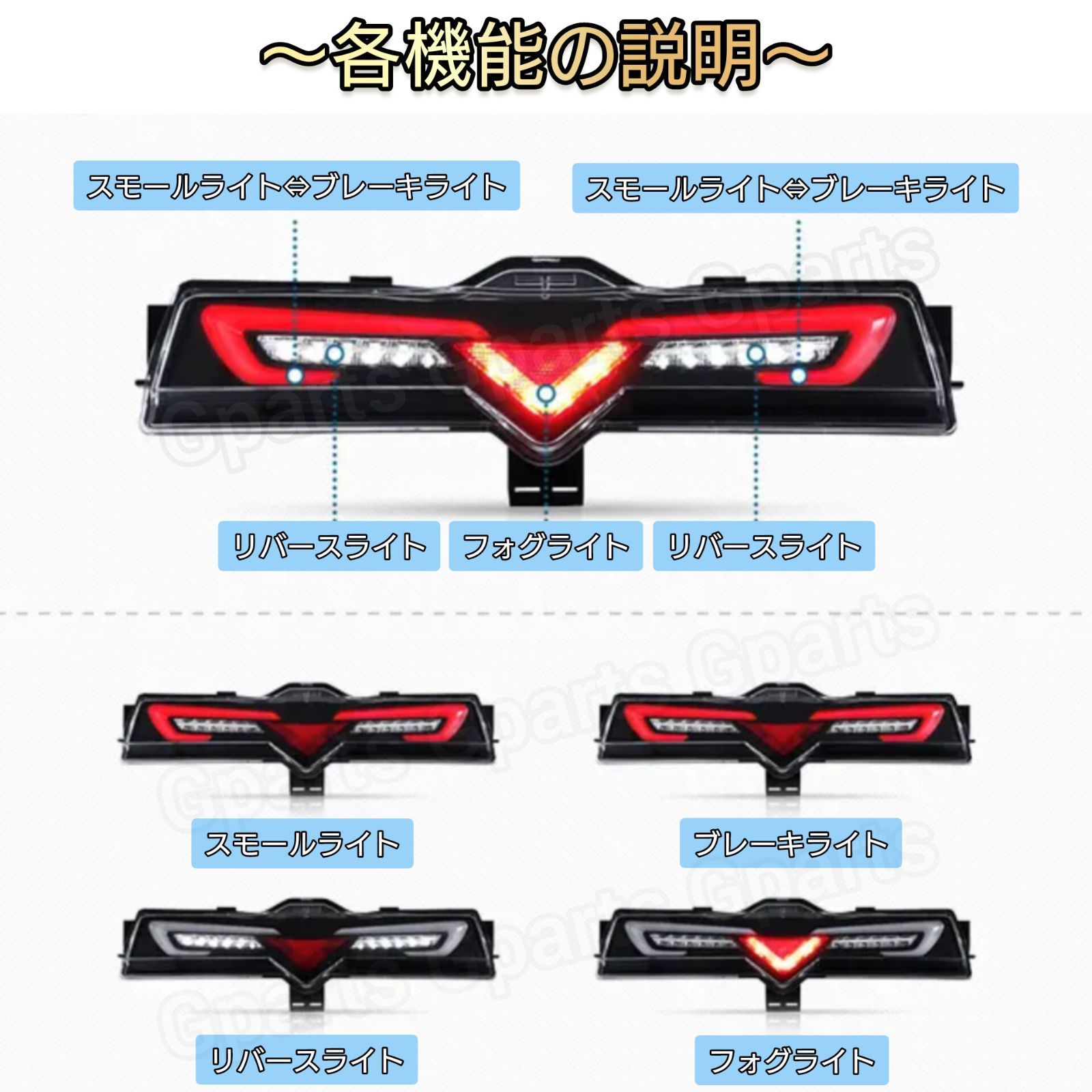 トヨタ 86 スバル BRZ 専用 LEDリアフォグランプ バックランプ付