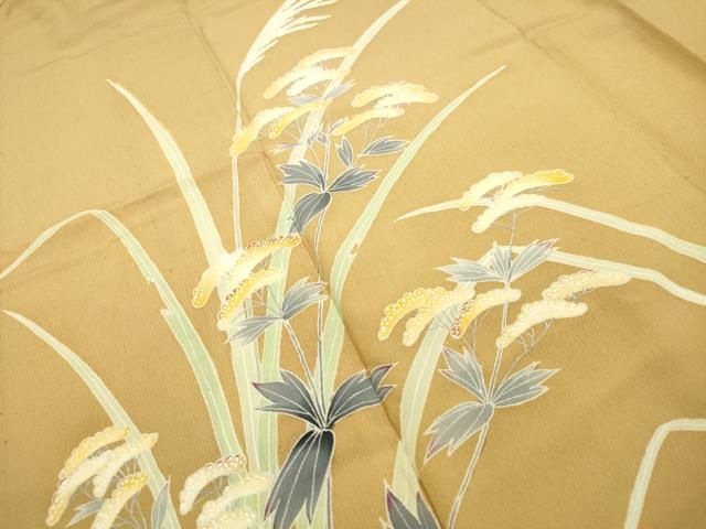 平和屋着物▽訪問着　単衣　女郎花　銀彩　正絹　逸品　DAAU3207op 平和屋着物▽訪問着 単衣 女郎花 銀彩 正絹 逸品 DAAU3207op - メルカリ