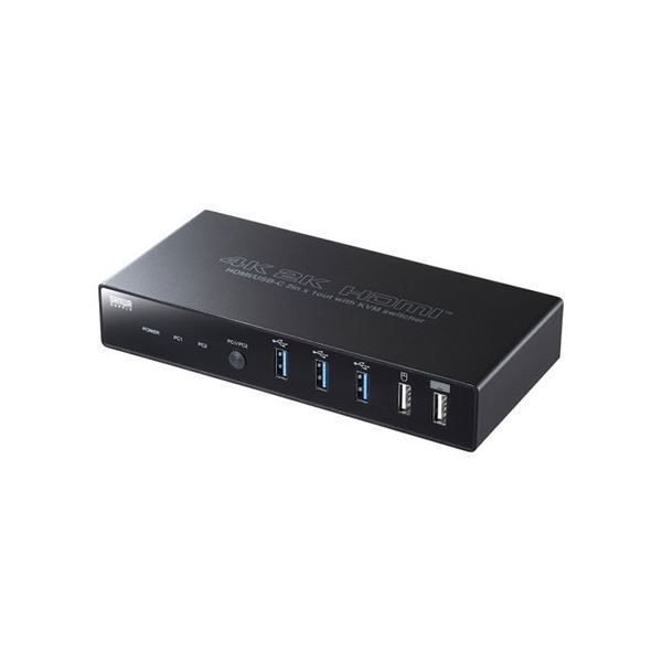 サンワサプライ Type-C接続 HDMI接続対応パソコン切替器 エミュレーション非搭載 SW-KVM2DK