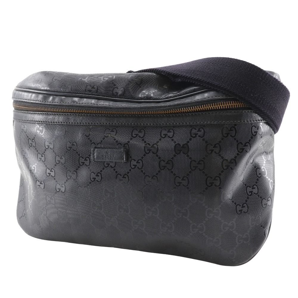 GUCCI グッチ ベルトバッグ ミディアム GGインプリメ ボディバッグ 211110 PVC 黒 メンズ ウエストバッグ