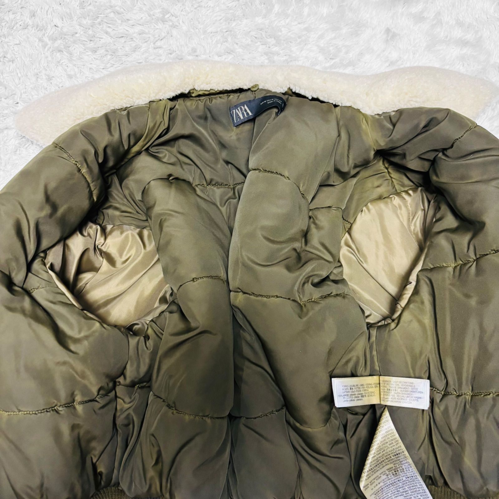 ZARA ザラ ダメージドエフェクトナイロンボンバージャケット 短