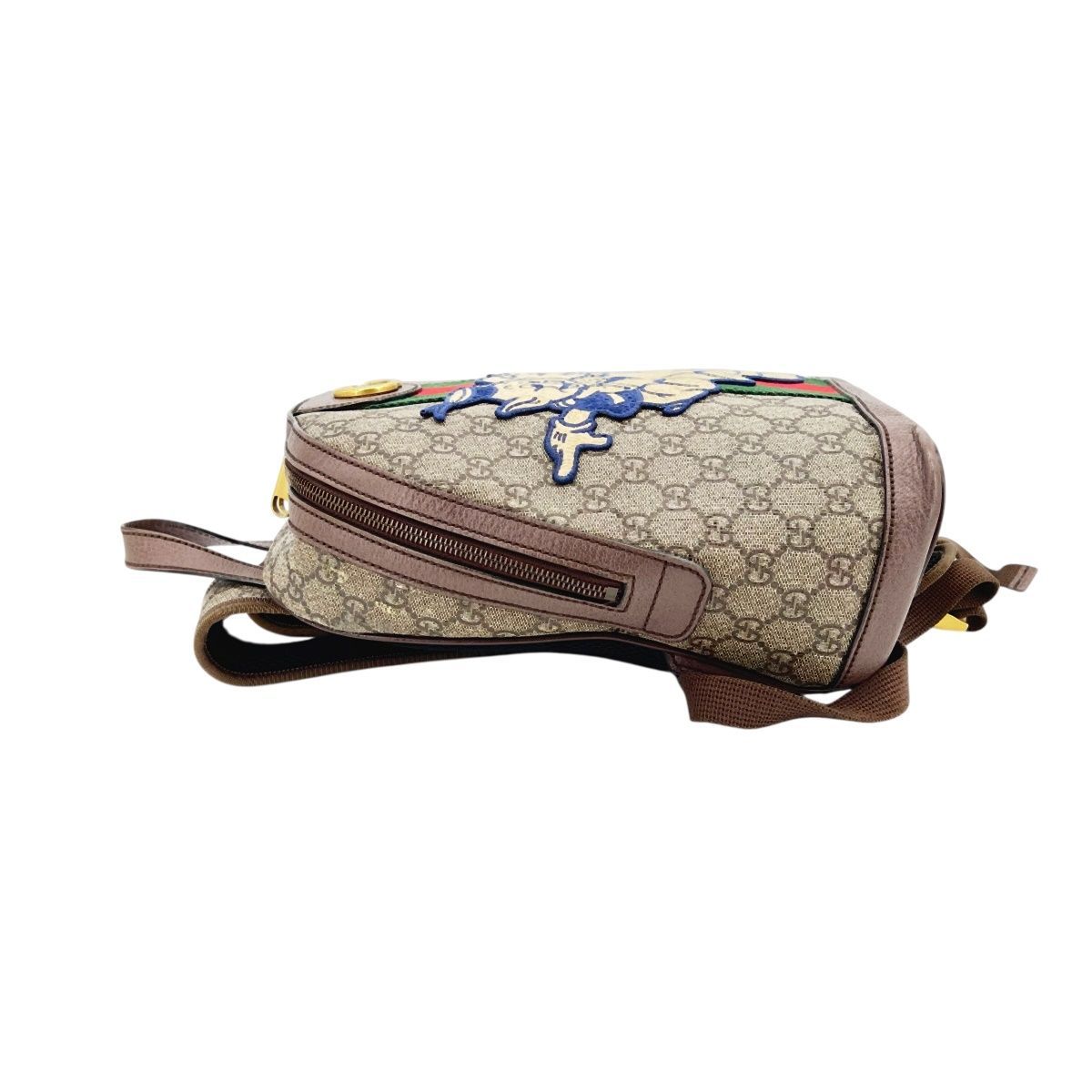 美品 グッチ ディズニー オフィディア 三匹のこぶた GGスプリーム リュック 中古】 GUCCI グッチ ディズニー オフィディア 三匹のこぶた スモール