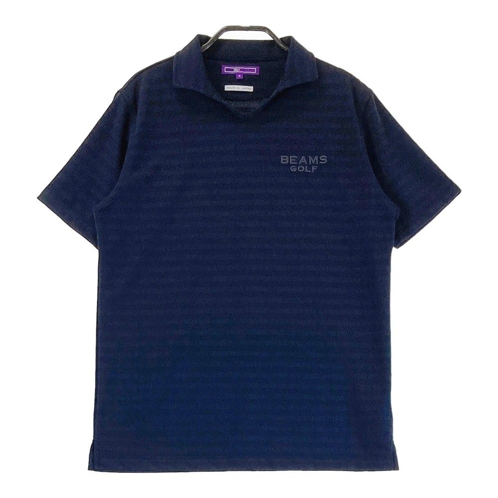 サイズ S BEAMS GOLF ビームスゴルフ 2025年モデル 襟付 半袖Tシャツ ボーダー柄 ネイビー系 240101347963 ゴルフウェア メンズ ストスト