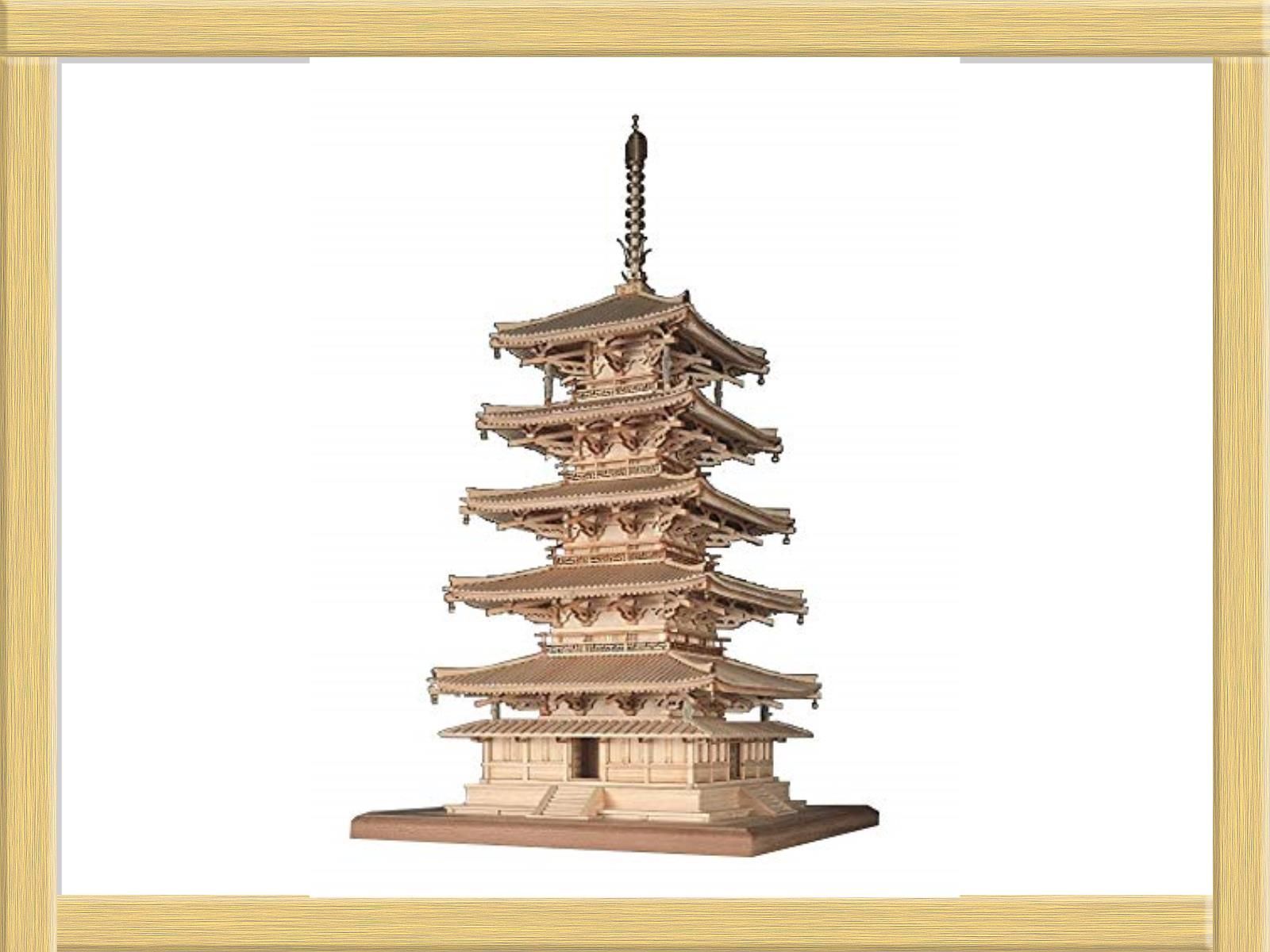 ウッディジョー 1/75 法隆寺 五重の塔 木製模型 組立キット - 健康管理