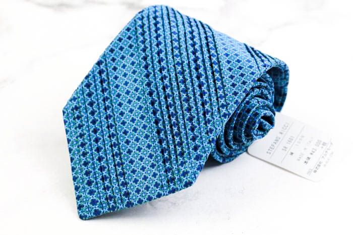 ステファノリッチ ブランド ネクタイ プリーツ加工 スクエア  