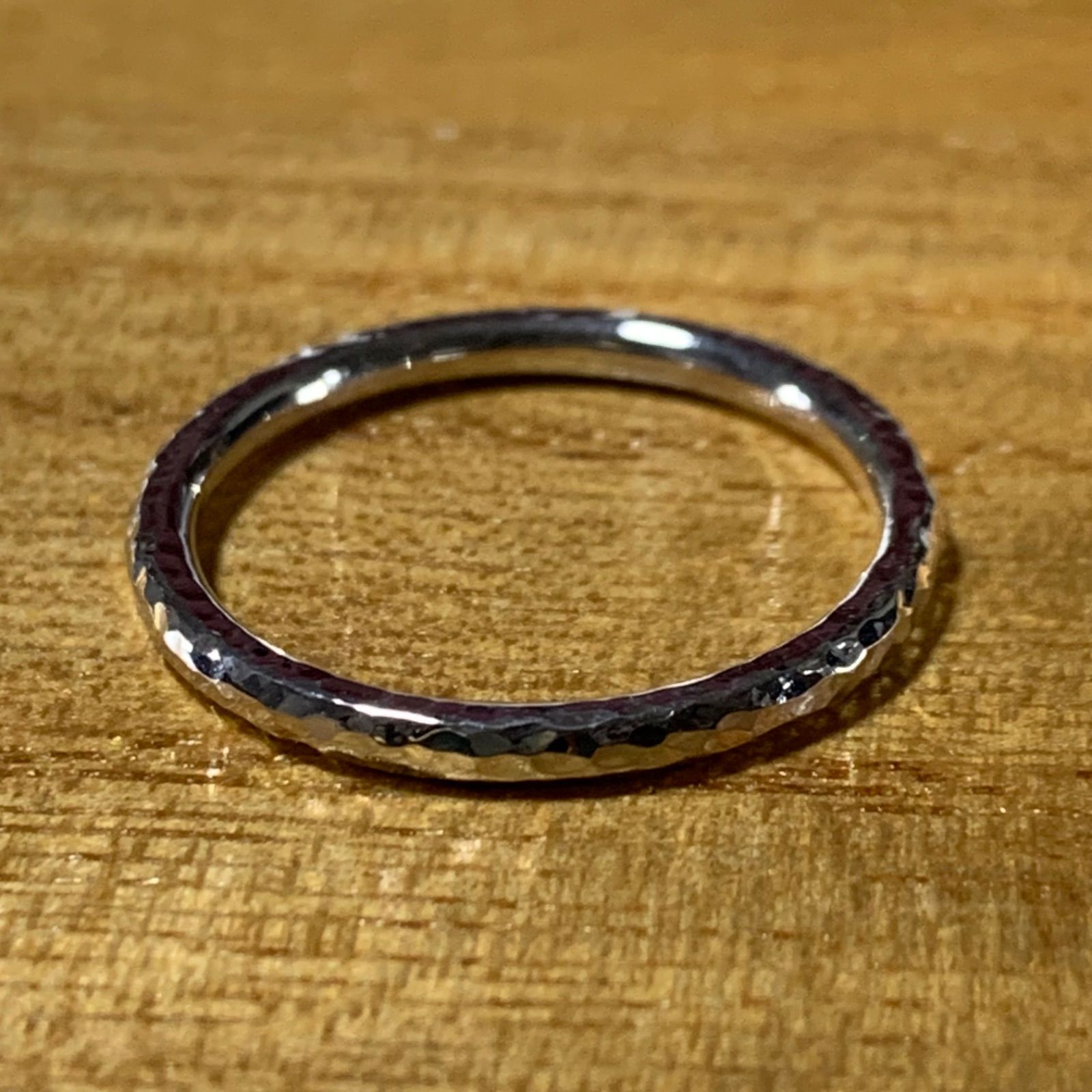 シルバーリング　鎚目　ハンドメイド　オーダー ツチめのリング(中) メンズ レディース ハンドメイド オーダー