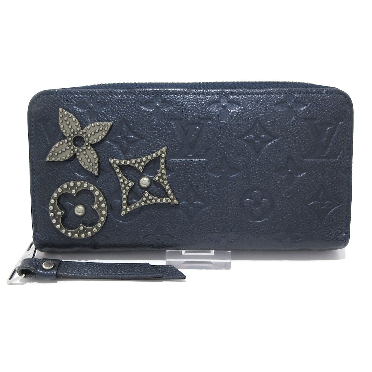 LOUIS VUITTON ルイヴィトン 長財布 モノグラム アンプラント ジッピーウォレット M62069 ダークブルー レザー
