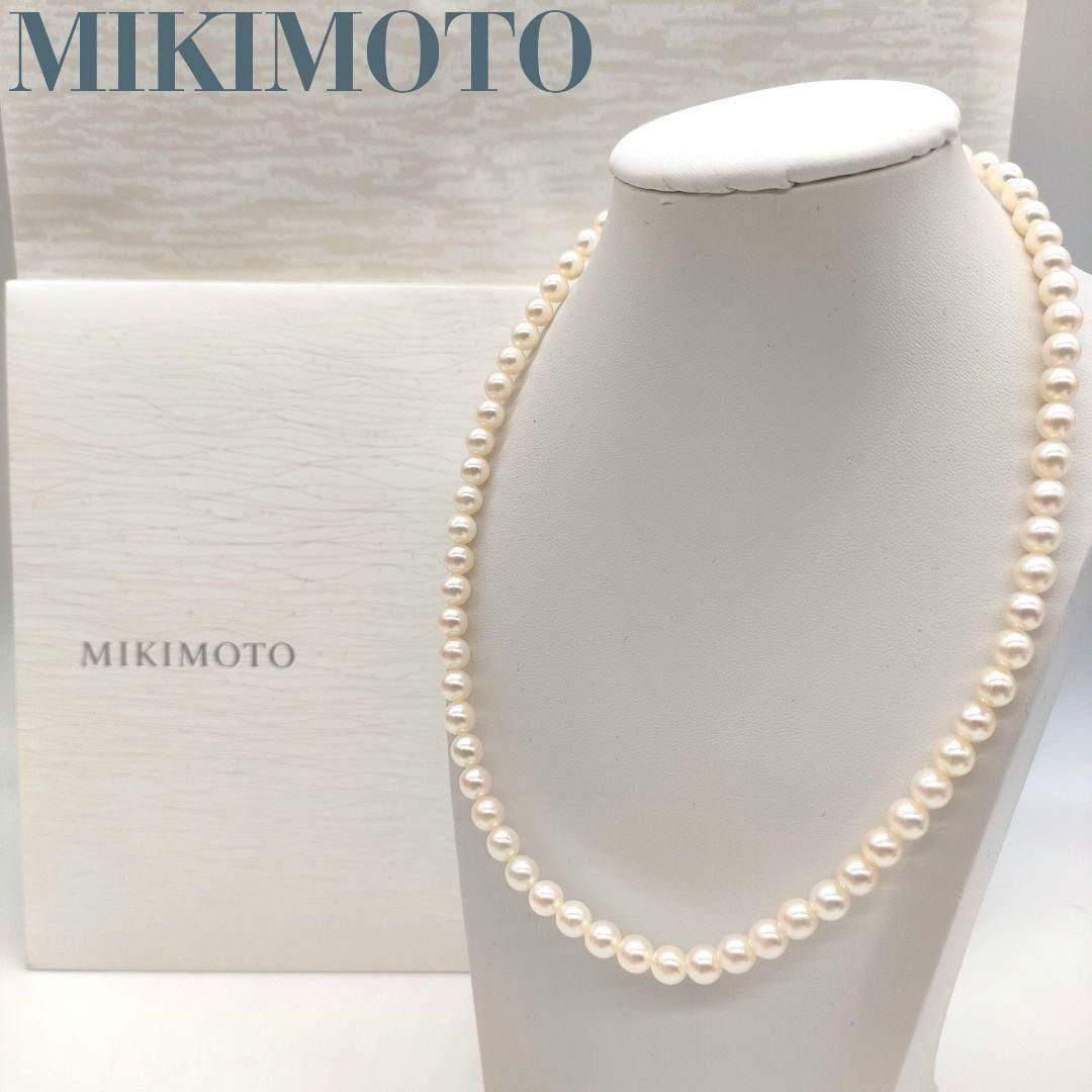 Mikimotoミキモト あこや真珠 ネックレス SV MIKIMOTO 【ミキモト】K18アコヤパール ダイヤネックレス (NO