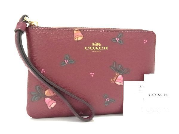 COACHの■新品■未使用■ COACH コーチ CE920 PVC ベル 鐘 ポーチ マルチケース 小物入れ レディース ボルドー系 BC4632ｱZ