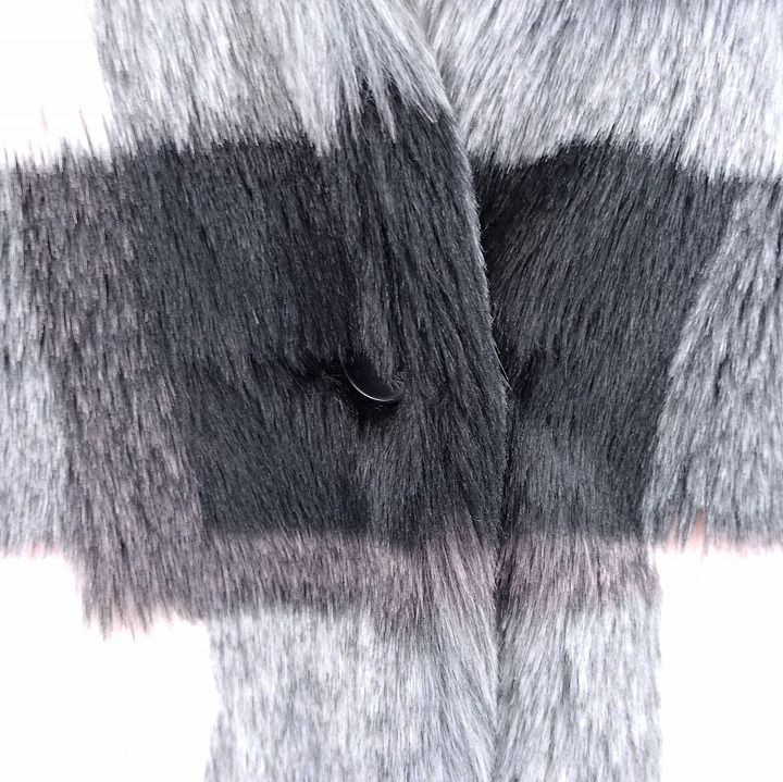 ARMANI JEANS チェック柄フェイクファーコート