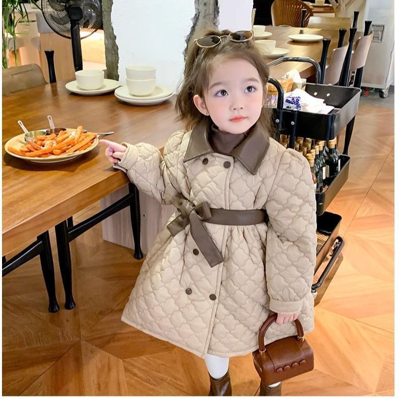 中綿コート子供服ロング防寒保温秋冬厚手かわいい子供服女の子コート