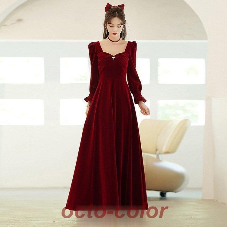 オシャレな袖ありマーメイドイブニングドレス♩.• シンプルオシャレな7