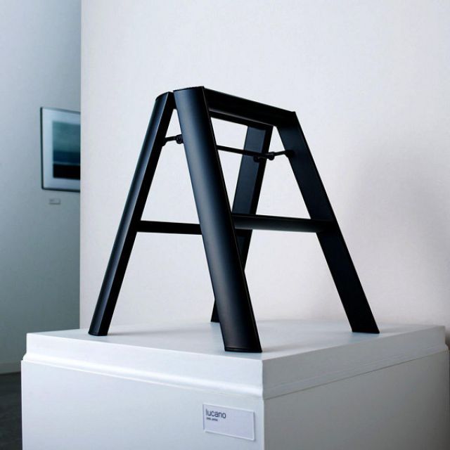 長谷川工業 アルミ合金 踏み台 ルカーノ ツーステップ ブラック 2段 56cm ML2.0-2 BK hasegawa おしゃれ 脚立 ステップ lucano