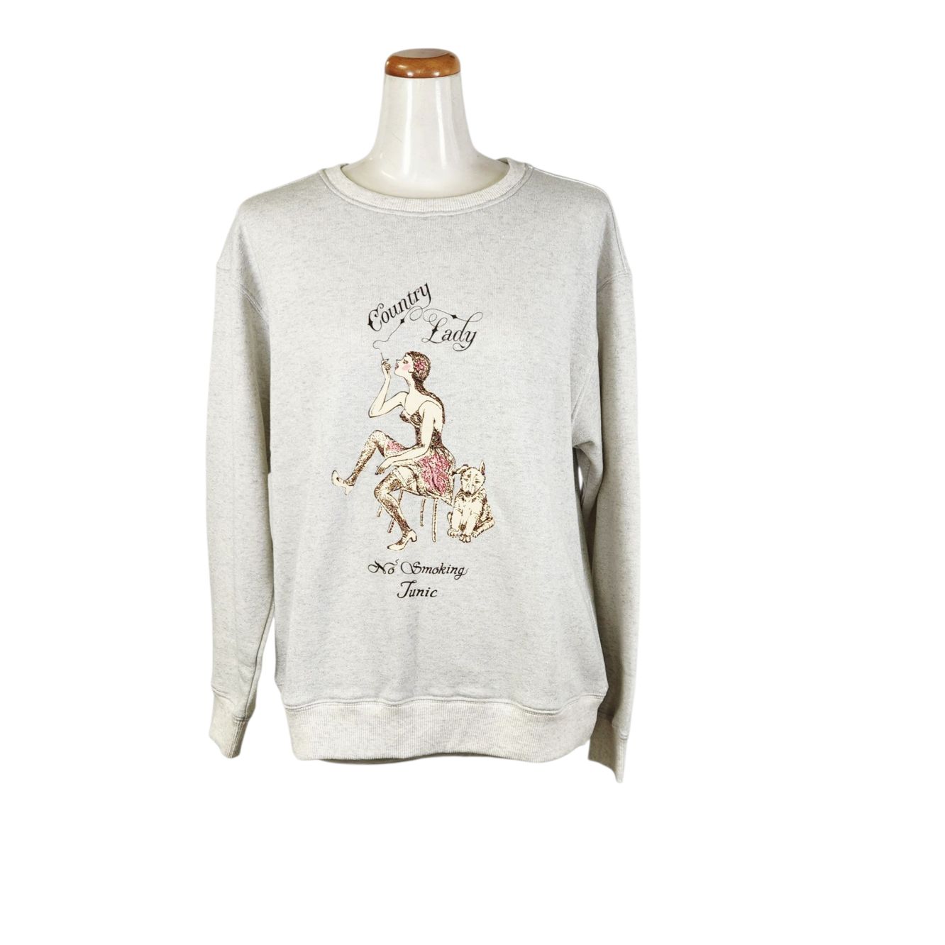 鴨居羊子トレーナー ♥ TUNIC 秋冬物 長袖トレーナー カントリーレディ ラメ裏毛 06647 グレー色 日本製