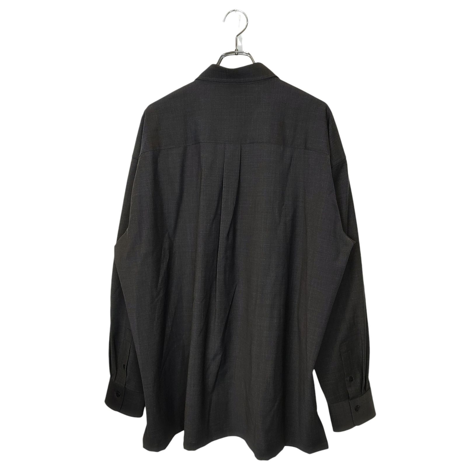 1PIU1UGUALE3 ウノピゥウノウグァーレトレ BIG TRO SHIRTS オーバーサイズ ウール 長袖 シャツ MRS176 WOL161 8 XXXL グレー メンズ