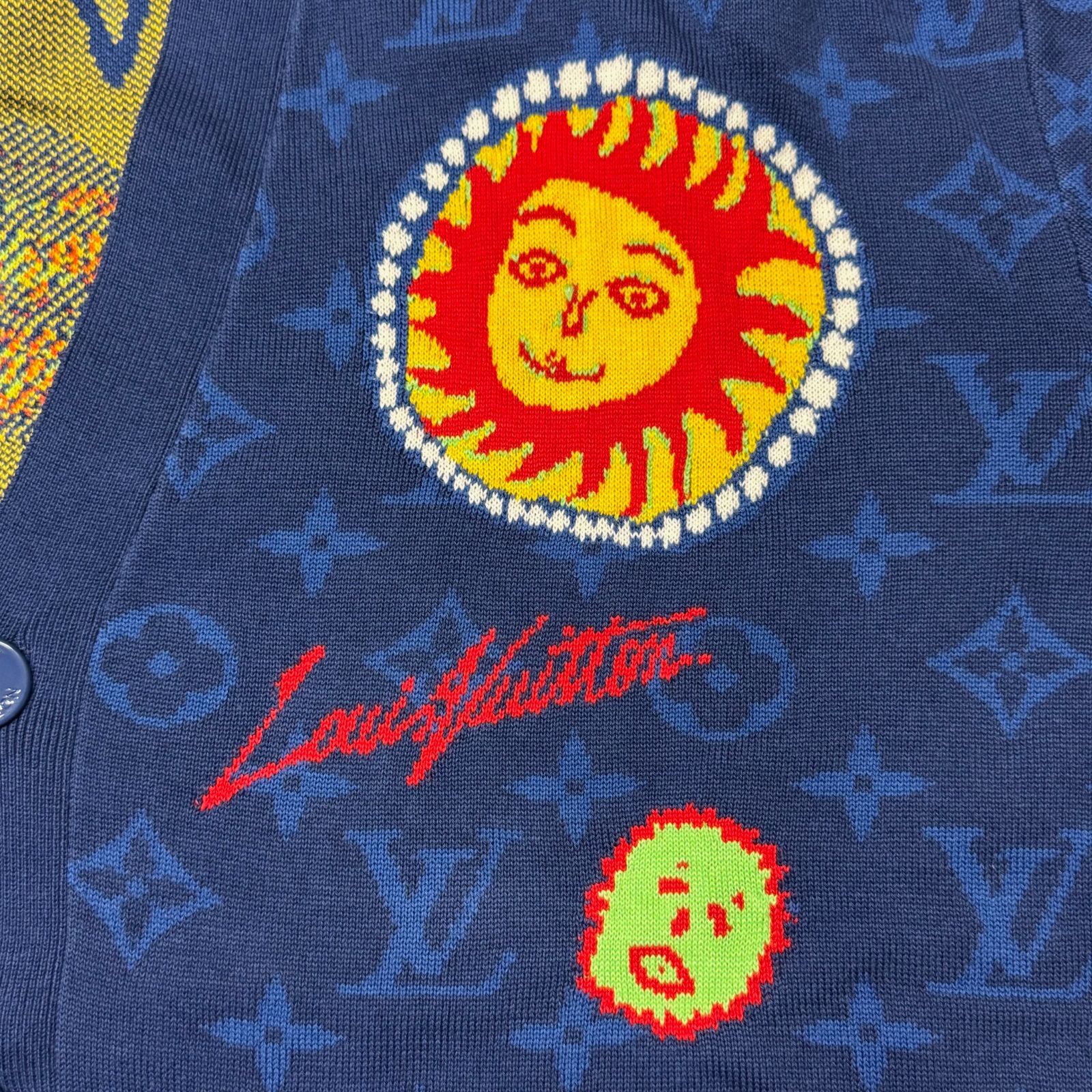 最終割ルイヴィトン 23AW HON39W ×草間彌生 モノグラムカーディガンL