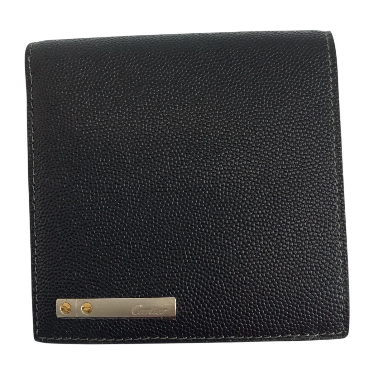 美品 CARTIER カルティエ サントス ブラック 黒 シルバー金具