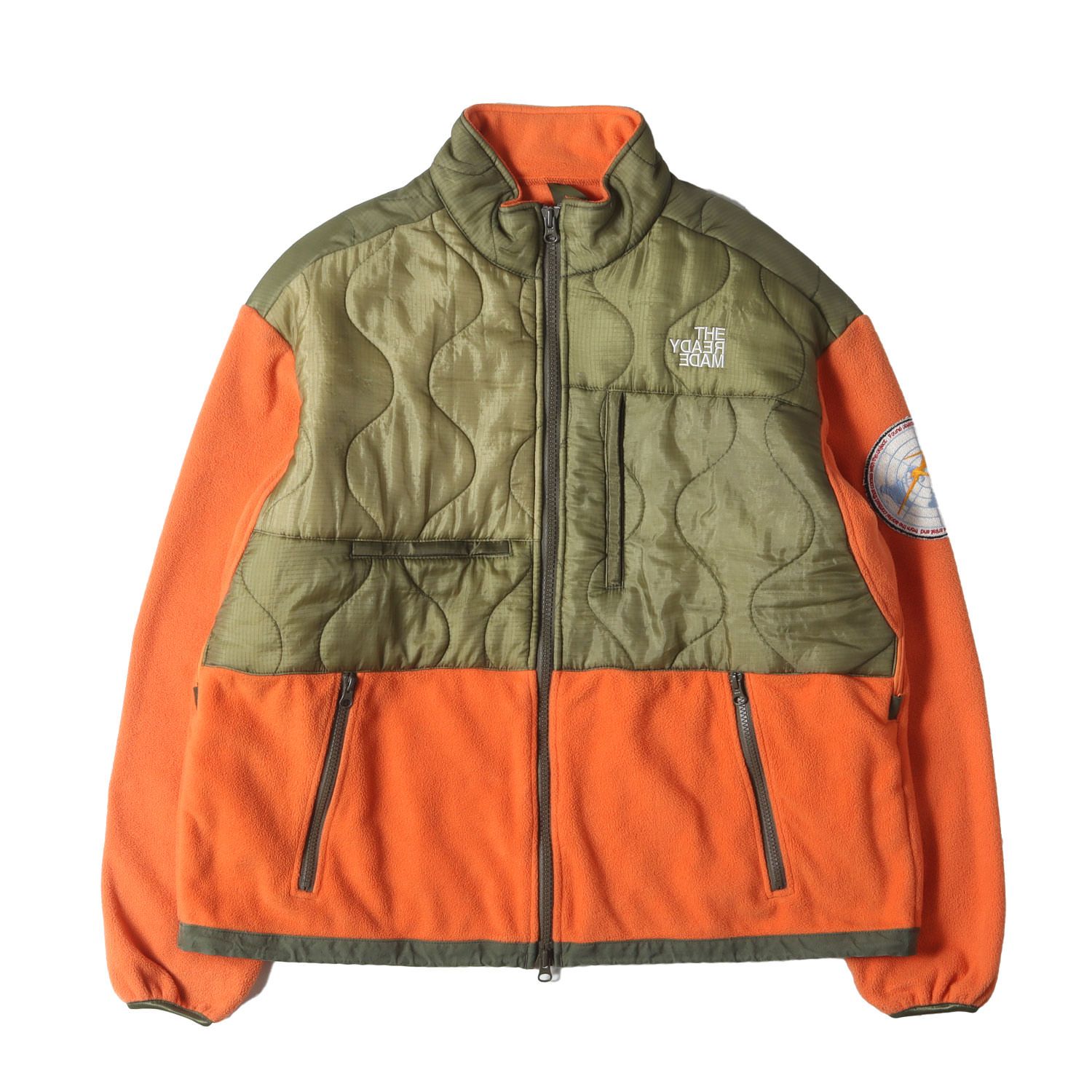 READYMADE レディメイド ジャケット サイズ:1 20AW キルティング カスタム フリース ジャケット (FLEECE JACKET) オレンジ オリーブ アウター ブルゾン 上着【メンズ】