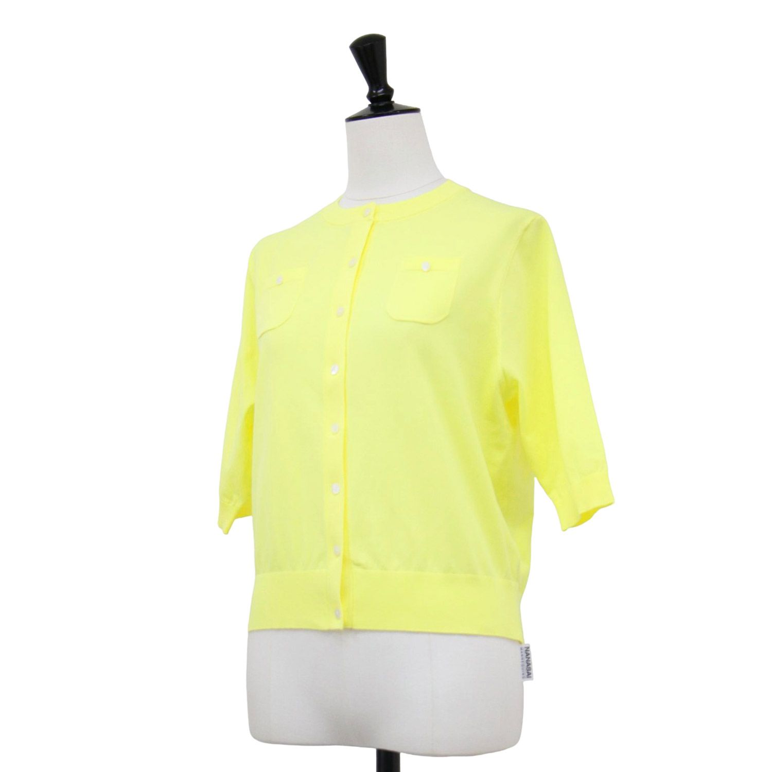 CABaN ハーフスリーブポケットカーディガン イエロー