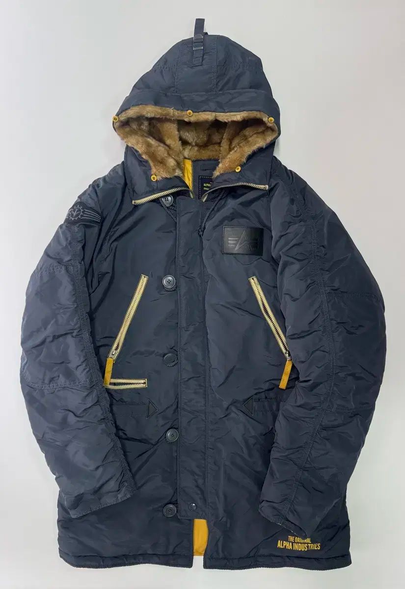 【雷市場（ポンジャン）商品韓国直送】 ALPHA INDUSTRIES(アルファ インダストリーズ) スティールブルー マウンテンパーカー フード ジャケット ブルゾン