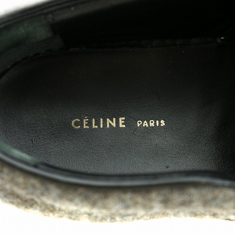 品質100％ 保証！ セリーヌ CELINE スリッポン シューズ ウール 36 22.5cm グレー AN13