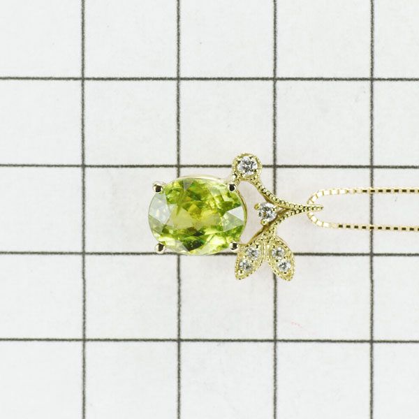 希少 K18YG スフェーン ダイヤモンド ペンダントネックレス 3.28ct D0.10ct 植物 - メルカリ