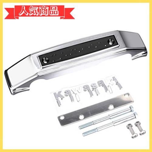 Happy-shopsメッキ_Kawasaki 文字 ドレミコレクション フォークカバーエンブレム Kawasaki 文字 ゼファー750 ゼファー400 ゼファー400χ メッキ 取付けステー付属 20062