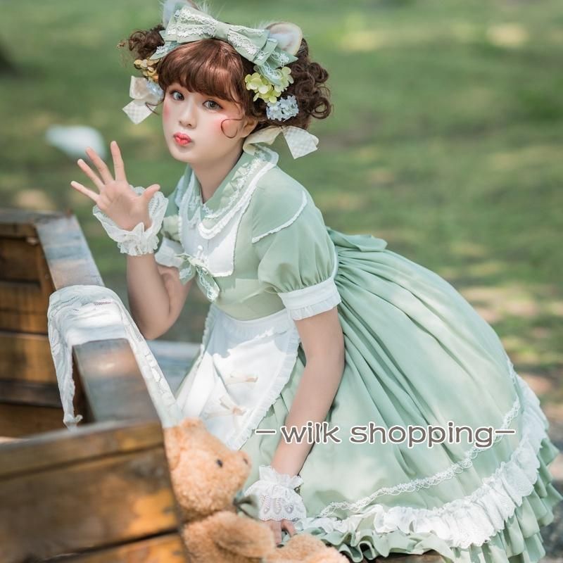 ワンピース 服 半袖スカラップドレス 余興 仮装 膝丈 ドレス 学園祭 文化祭 イベント