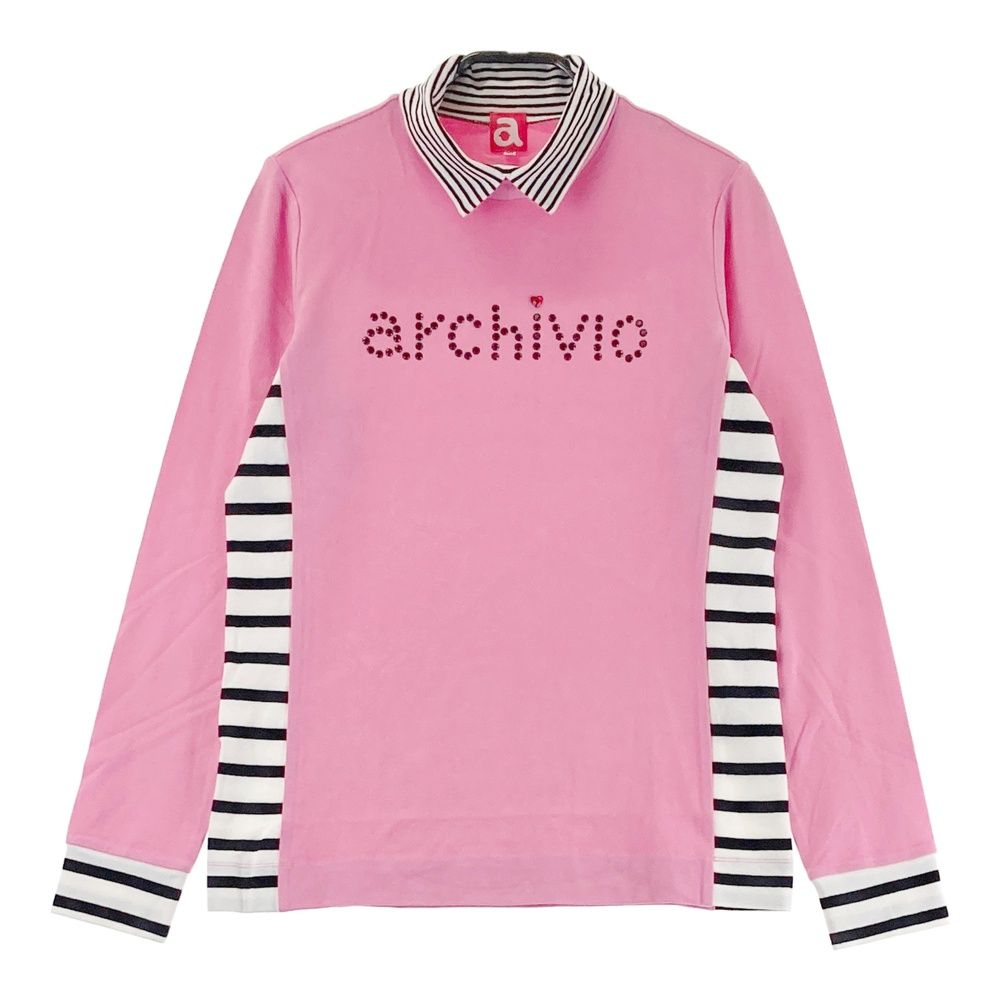 サイズ：40 ARCHIVIO アルチビオ ハイネック長袖Tシャツ ボーダー
