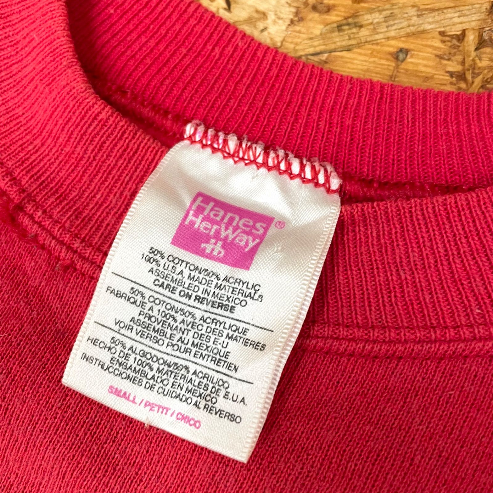 90s Hanes HerWay SNOOPY フライングエース スウェット S レッド