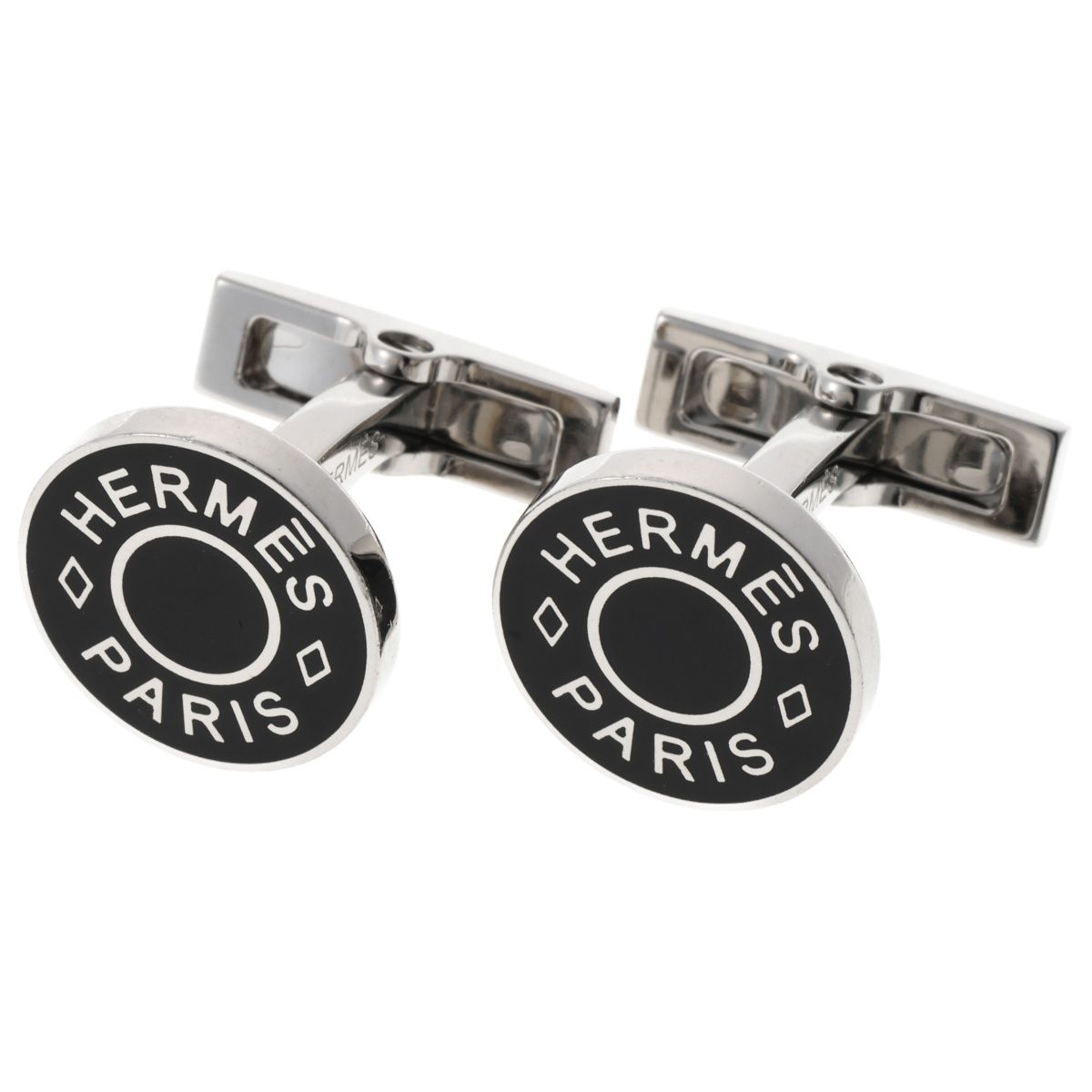 エルメス|HERMES カフリンクス リコル 2 | セリエ カフス H052056FP03 ラッカーメタル シルバー|ブラック E-159170