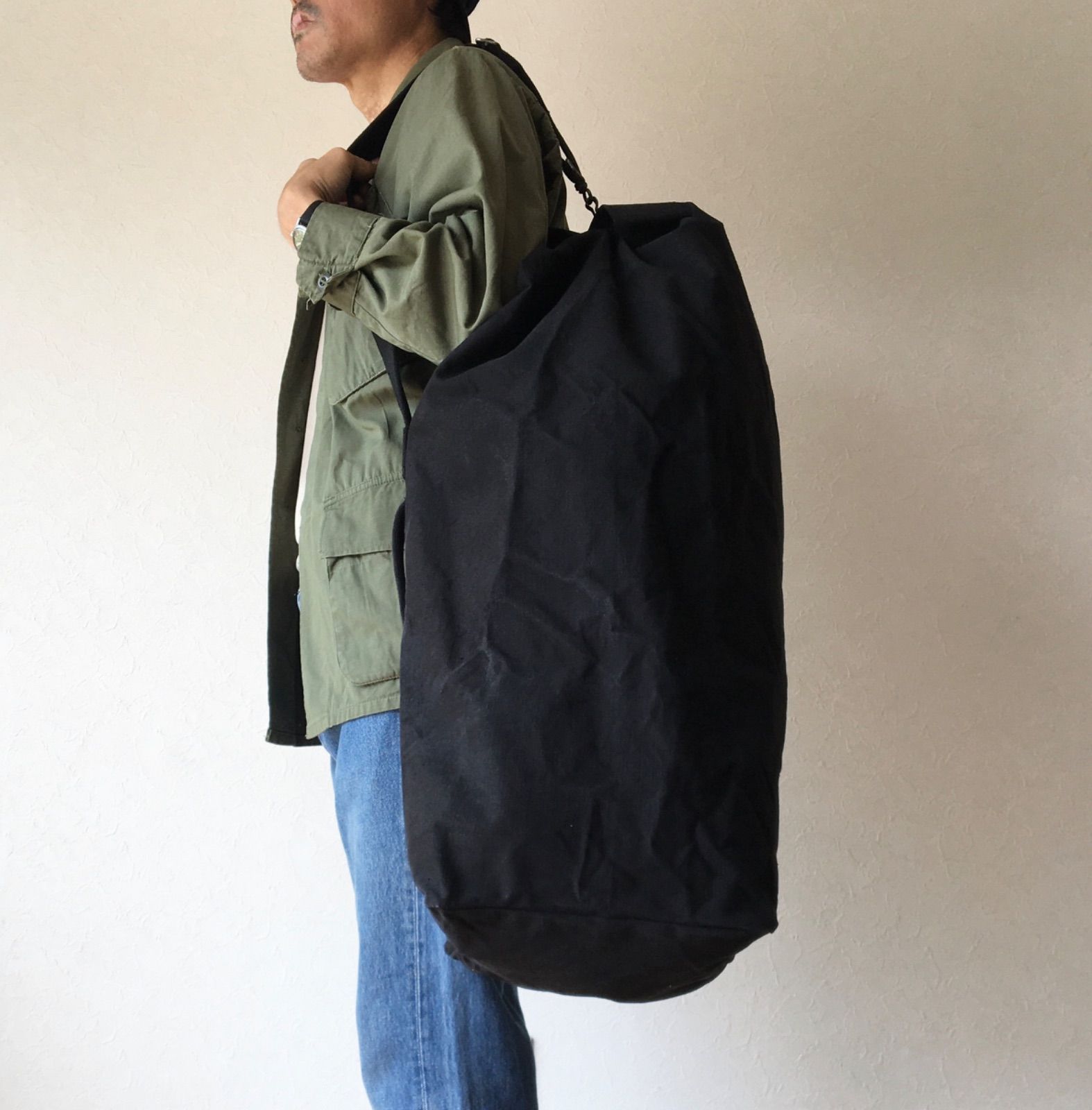50’s Vintage French Army duffel bag フランス軍 ビンテージ ダッフルバッグ 大型 ボストンバッグ 黒染 デッドストック