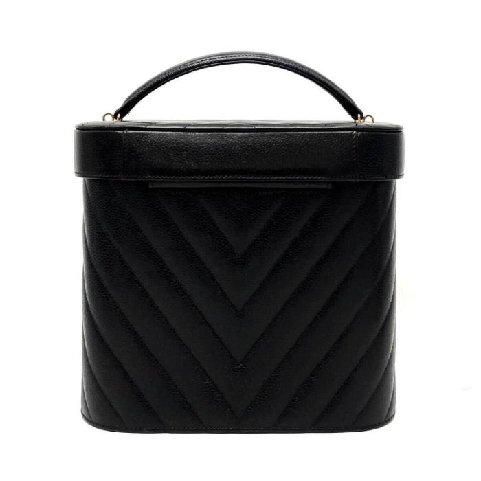 中古】美品 CHANEL シャネル Vステッチ デカ ココマーク ターンロック 