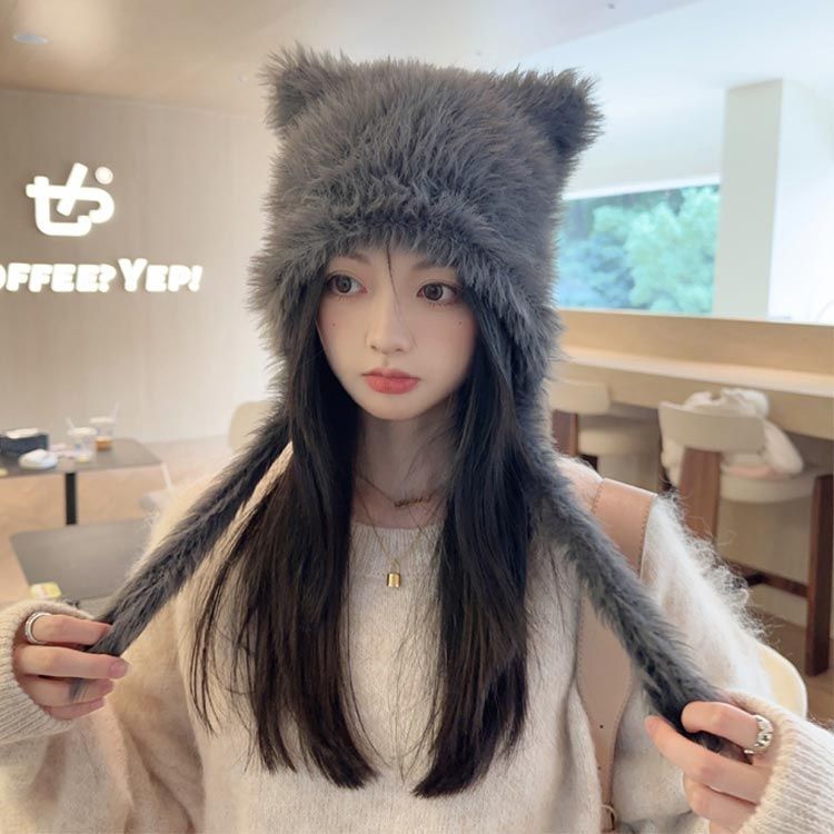 CA4LA 未使用タグ付き 猫耳ファー帽子