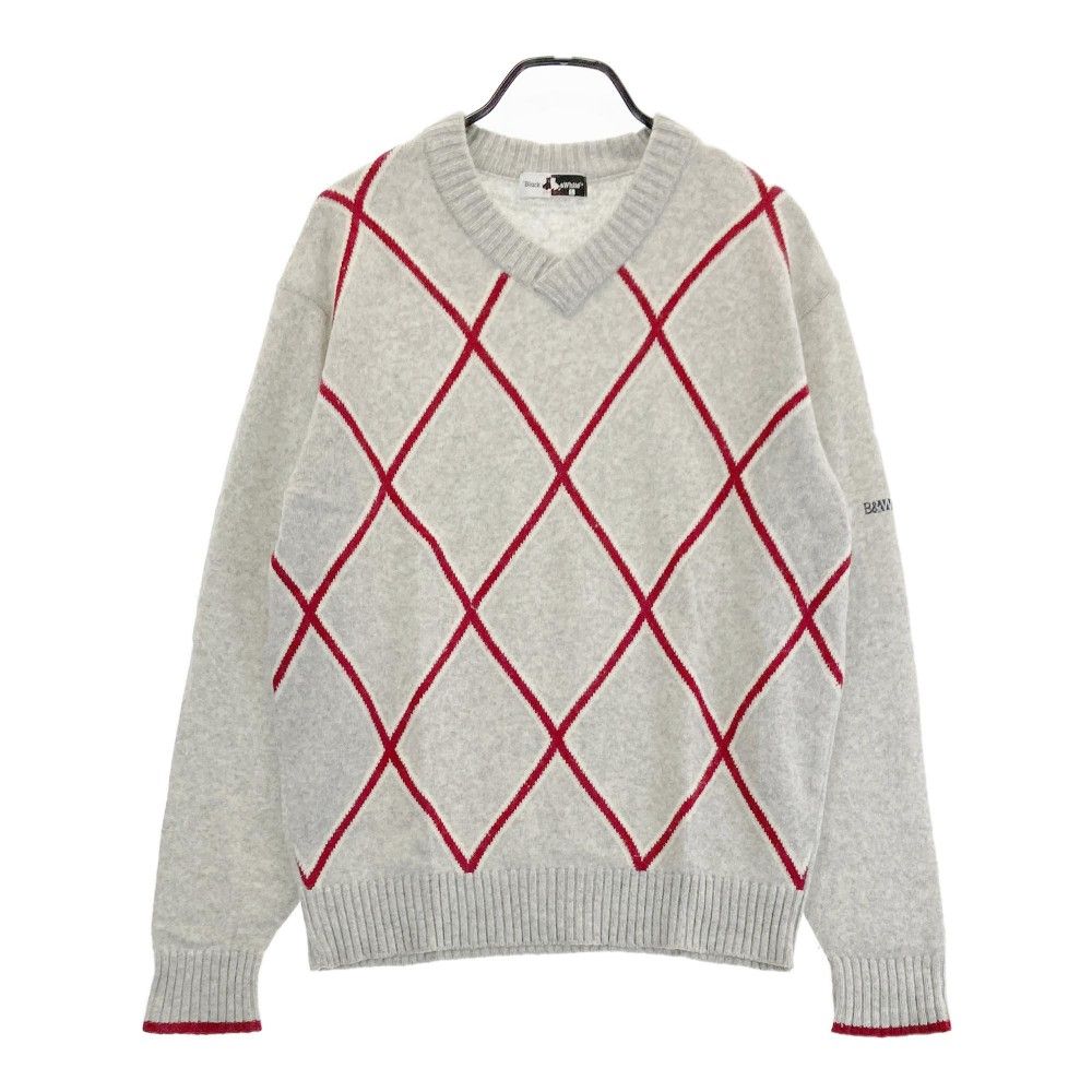 サイズ：L BLACK&WHITE ブラックアンドホワイト アンゴラ混 ニット