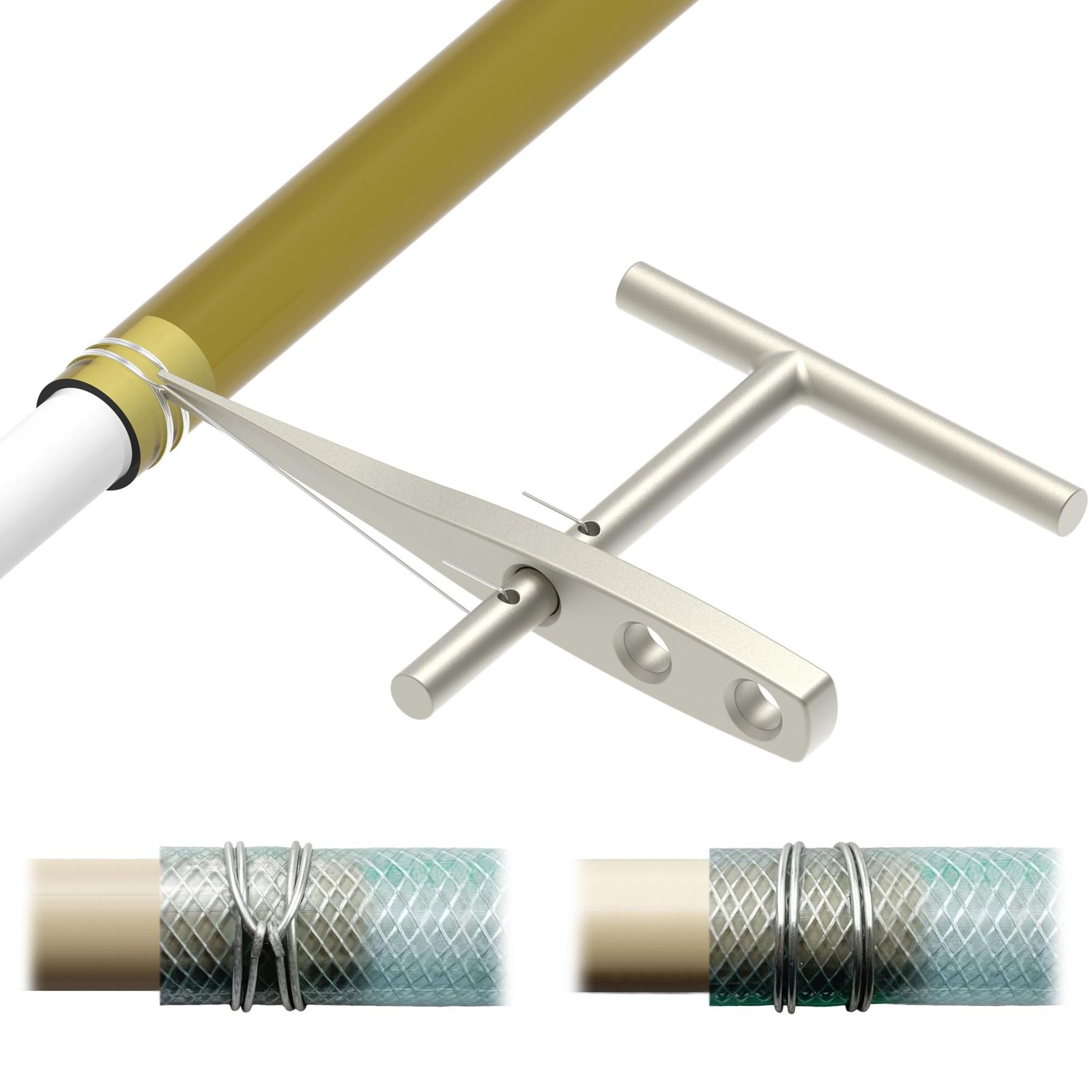 PKPKAUT 手動ワイヤーバインダーホースクランプ 古いツールリボーンザクランパー ステンレススチール ホースパイプワイヤーテンショナー ホームパイプラインメンテナンス用