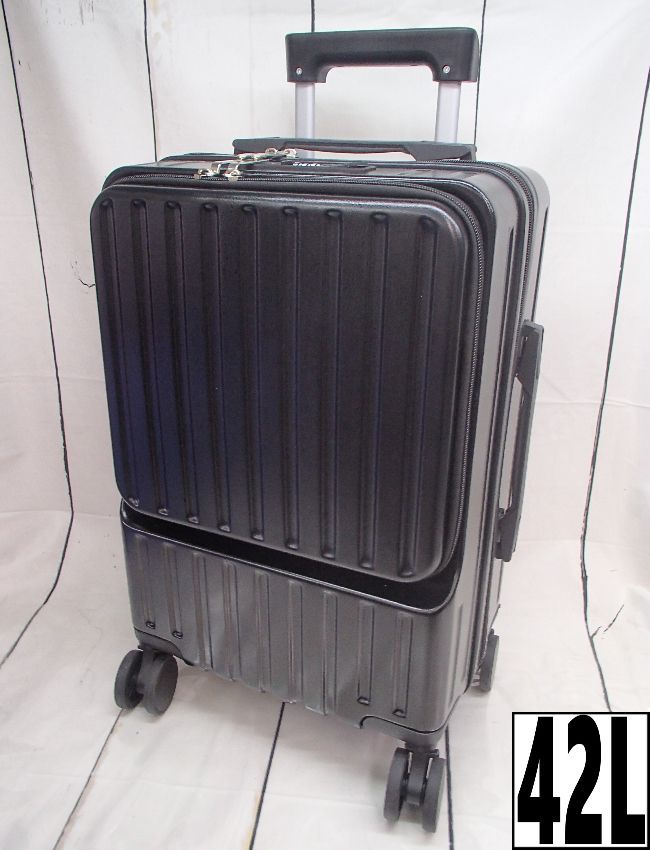 【BARGOCH】BG-L0601 スーツケース フロントオープン ブラック 42L 241202W005