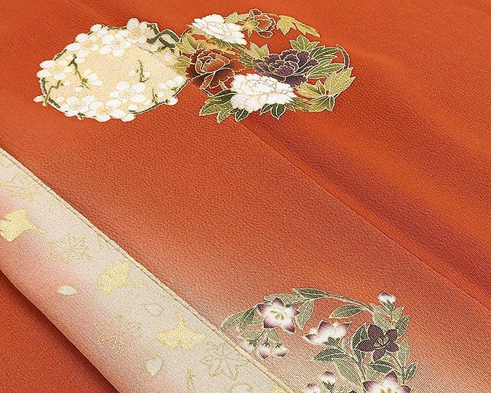 振袖 正絹 松尾光琳 花丸 吹き寄せ 身丈162cm 裄丈67.5cm 良品 中古 リサイクル 着物 e4117 振袖 正絹 松尾光琳 花丸 吹き寄せ 身丈162cm 裄丈67.5cm 良品 中古